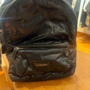 Givenchy Black Quilted Nylon Backpack with Front Zip Pocket